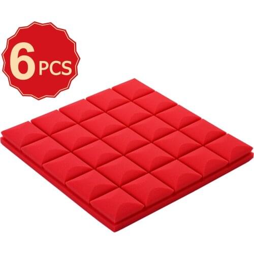 Acoustic Foam Panels High Density Soundproof Foams Panels Wedges for Studio Home Walls Absorbing Insulation 20 X 20 X 2Inch 6pcs