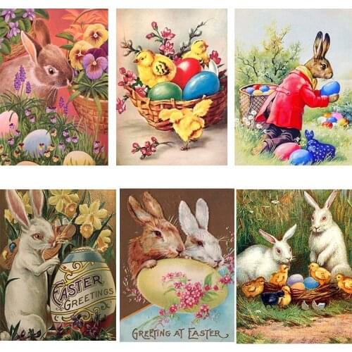 New Photo Custom Diamond Painting Easter Egg Full Square Diamond Embroiderey Rabbit Cross Stitch Mosaic Cartoon Home Decoration