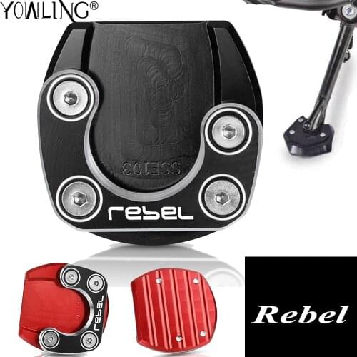 Motorcycle Side Stand Enlarger Plate Kickstand Enlarge Foot Shelf For Honda Rebel 300 500 300/500 2017 2018 2019 2020 2021 Parts
