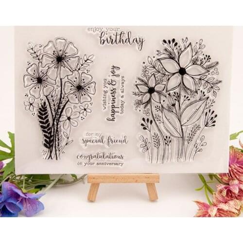 Large Bouquet Transparent Clear Silicone Stamps for DIY Scrapbooking/Card Making/Kids Crafts Fun Decoration Supplies