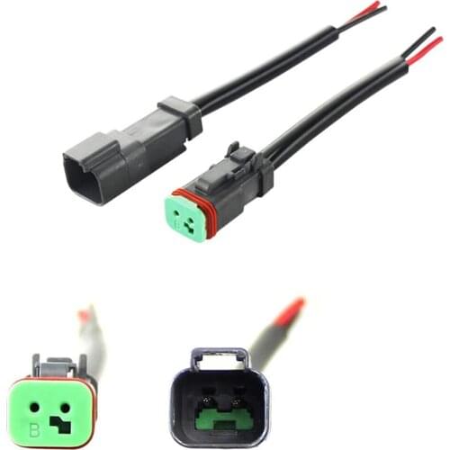 Deutsch DT 2 Pin Pigtail Kit Male Female socket cable waterproof connector line suitable LED strip light work light wire harness