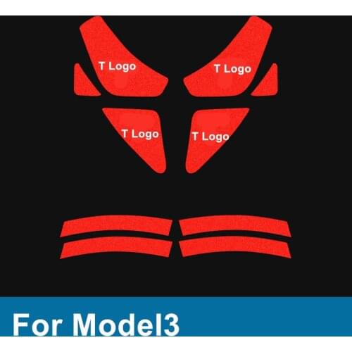 For Tesla MODEL3 10x Car Doors Luminous Reflective Warning Stickers + Wheels Warning Decals