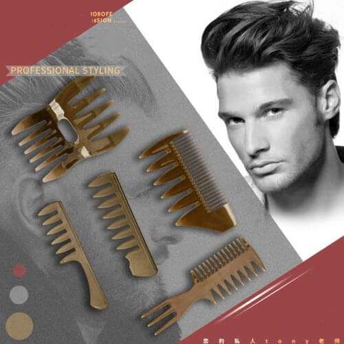 Double Side Tooth Combs Fish Bone Shape Hair Brush Barber Hair Dyeing Cutting Coloring Brush Man Hairstyling Tool