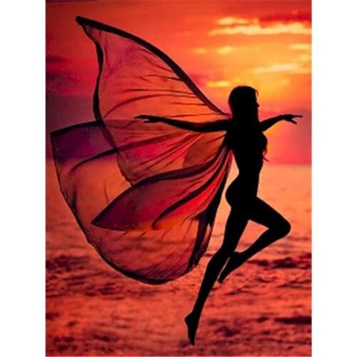 GATYZTORY 60x75cm Frame Figure Diy Oil Painting By Bumbers Kits Dusk Girl Acrylic Paint By numbers For Adults Home Decors