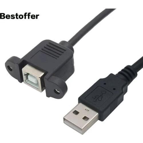 1.5 Meters USB 2.0 B Female Panel Mount to USB 2.0 A Male Printer Data Cable