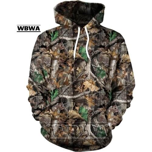 Maple Leaves Camouflage 3d Hoodies Men Women Outdoor Fishing Camping Hunting Clothing Unisex Hooded Coats Tops