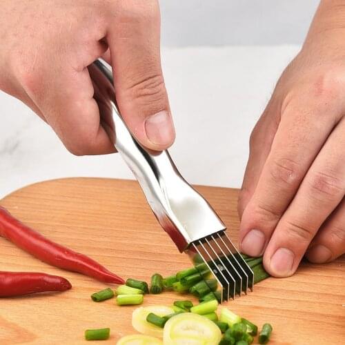 Kitchen Multifunction Onion Knife Cutter Graters Vegetable Tool Chopper Sharp Stainless Shredded Green Onion Knife Cut Slicer