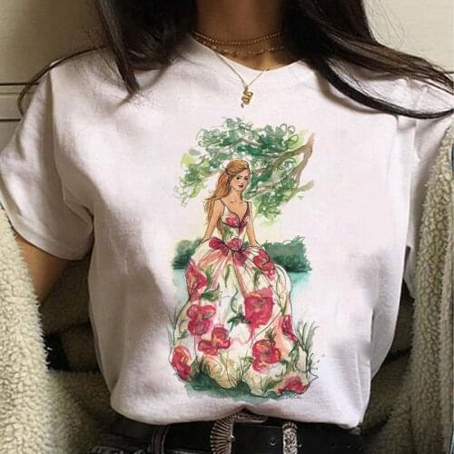 Summer Plus Size Womens T-shirt Casual Top T-shirt Color Printing Holiday Ladies T-shirt Beautiful Bouquet Printing Womens Tee