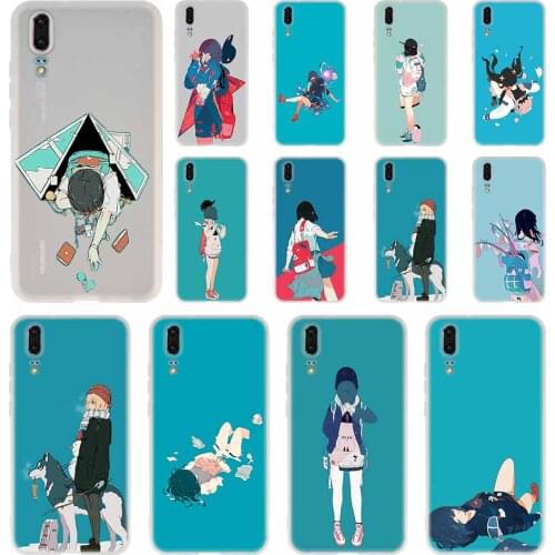 Japanese style Clothes Fashion Girls Phone Case For Huawei P40 P9 P10 P20 P30 Lite Cases Pro P Smart 2019 Cover Soft