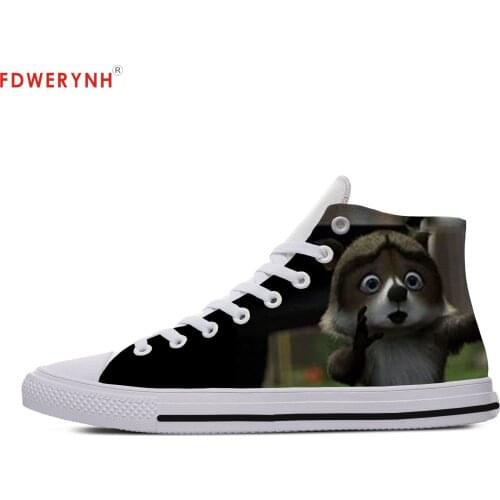 Mens Casual Shoes Cute Over The Hedge 3D Printing Logo Man Lace-Up Fashionable Breathable Lightweight Mesh Shoes