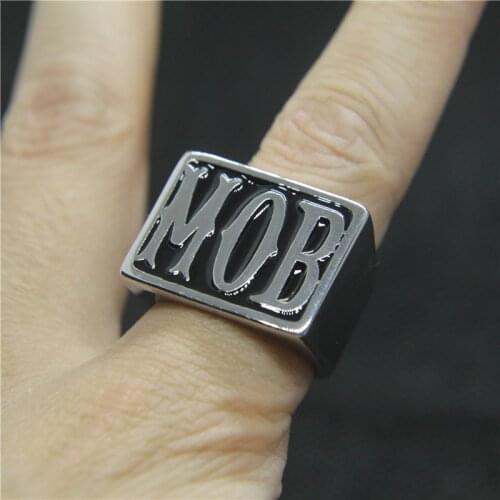 2020 Newest MOB Mens Ring 316L Stainless Steel Polishing Fashion Men Cool Ring