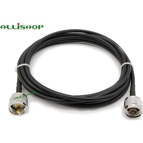 N Male to UHF PL-259 Male RG58 Cable Antenna Extension Wireless Aerial RF Coaxial Cable for Vehicle CB Mobile 1/3/6/9/12/15/20M
