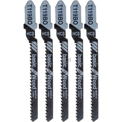5 Pcs HCS T119BO Jig Saw Blades Set Wood Fast Cutting Reciprocating Saw Blade