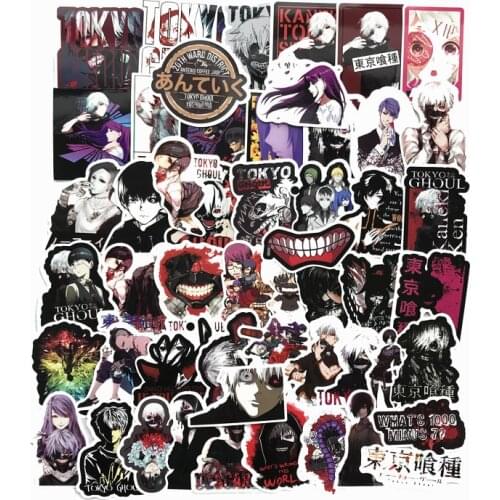 TD ZW 52Pcs/lot Anime Tokyo Ghoul Stickers For Snowboard Laptop Luggage Car Fridge Car- Styling Sticker Pegatina
