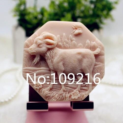 New Product!!1pcs The Chinese Zodiac Sheep (zx348) Food Grade Silicone Handmade Soap Mold Crafts DIY Mould