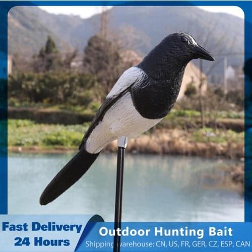 Highly Realistic Hunting Bait Magpie Decoy Durable Attract Cautious Birds Tool With Hook For Hunting Garden Decoration Viewing
