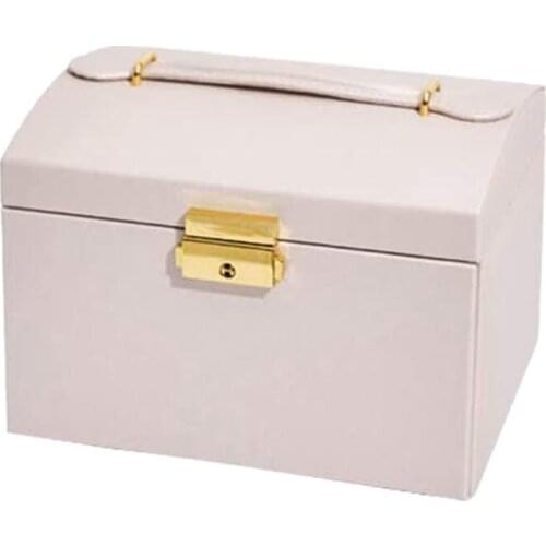 Jewelry Box Organiser Faux Leather with 2 Drawers 3 Layers Jewelry Storage Case for Rings Earrings Jewelry Gift Box