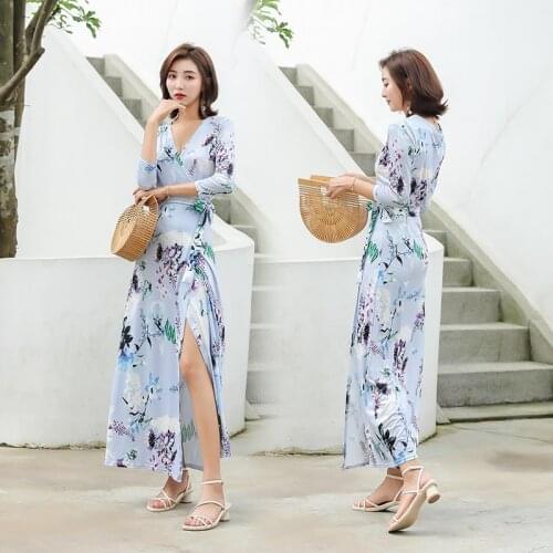 2021 Plus Size Print Summer Dress Evening Long Vintage Dress Party Oversize Short Sleeve Beach Women Dresses Robe Vestido Prom