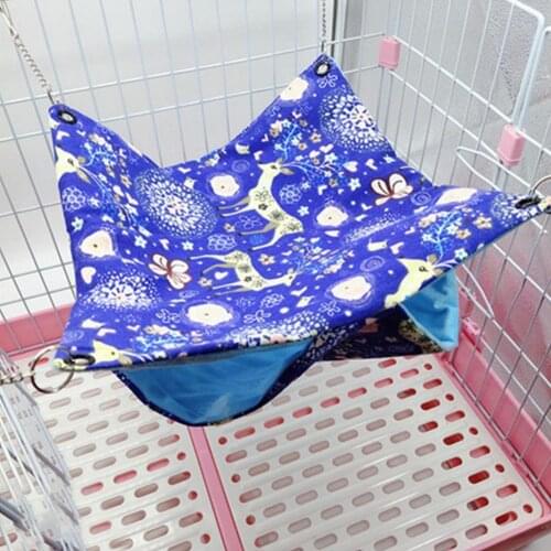 Pet Hamster Warm Double Layer Hanging Hammock Soft Nest House Cage Sleeping Bed Canvas Material Multi Color Cat Hanging Hammock