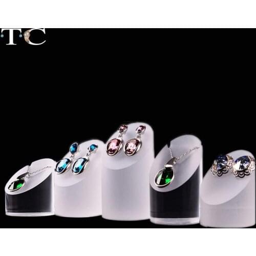 Transparent/Frosted Acrylic Jewelry Earring Necklace Pendant Stand Holder 3pcs/set Ear Drop Studs Storage Rack Organizer