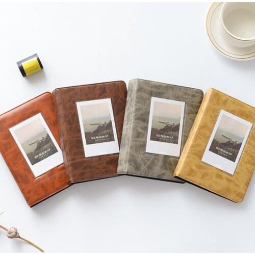 Retro 64 Pockets 3 Inch Mini Photo Album Cards Holder Tickets Collection for Polaroid Fuji Instax Mini 9/8/8+/7s/50s/90/LiPlay