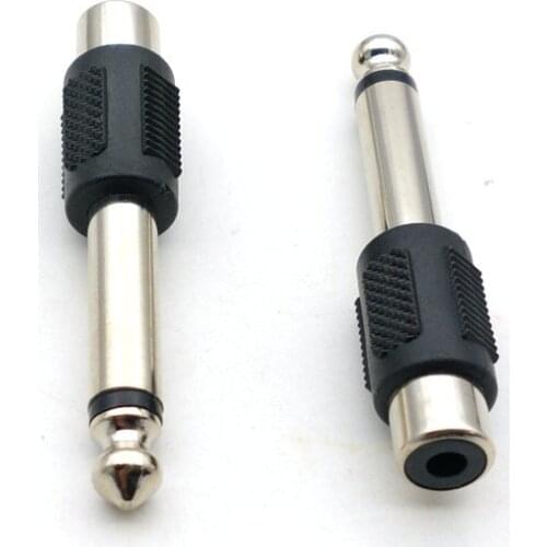 100pcs 6.35 mm (1/4 in) Jack Male Mono Plug to RCA Jack connector