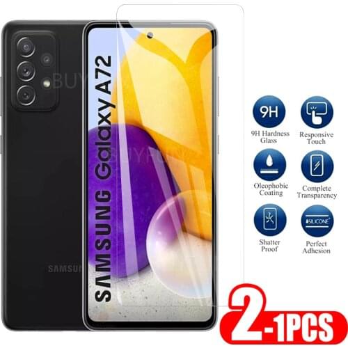 Screen Glass 1-2PCS For Samsung Galaxy A72 4G/5G Screen Protector On For samsung a52 a32 screen Transparent Protective Glass 9H