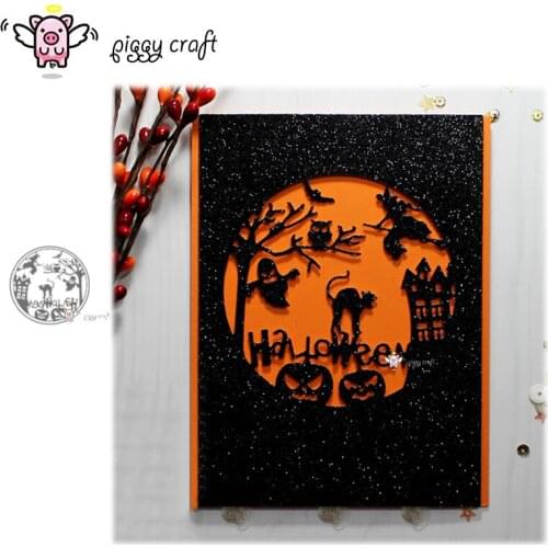 Piggy Craft metal cutting dies cut die mold 2Pcs Halloween circle Scrapbook paper craft knife mould blade punch stencils dies