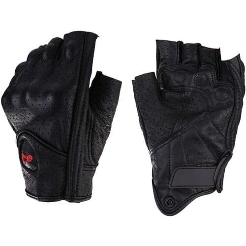 Cycling Motorcycle Gloves Leather Breathable Half Finger Gloves Unisex Guantes Moto Mitten Glove For Men Women Dropshipping