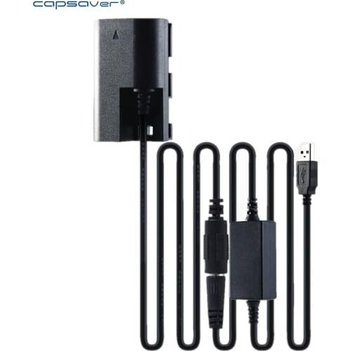 Capsaver LP-E6 Dummy Battery 5D2 5D3 70D 80D Camera External USB Power Bank Mobile Power Supply for Canon SLR Camera DC Coupler