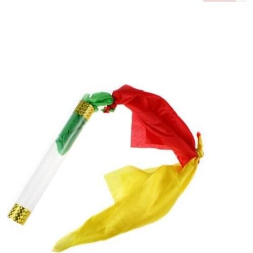 Magic Toys The Crystal Silk Blow PVC Tube Magic Trick Three Scarve linking Magia Close Up Gimmick Props Funny YH1677