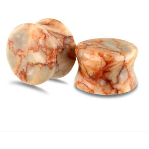 Trendy Natural stone Ear Plugs and Tunnels Piercings For Women Men Expansion Ear Plug Stretched Fesh Tunnel Body Jewelry