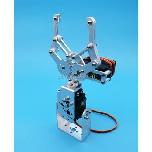 1 Set 2 DOF Silver Aluminum Robot Arm Clamp Claw Mount Kit (No Servo ) Fit For Arduino Wholesale Retail + Free Shipping