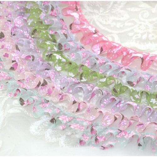 10Meters Layers Ruffle Lace Trim Ribbon Floral Trimming Sewing Wedding Craft DIY Fabric for Doll Material