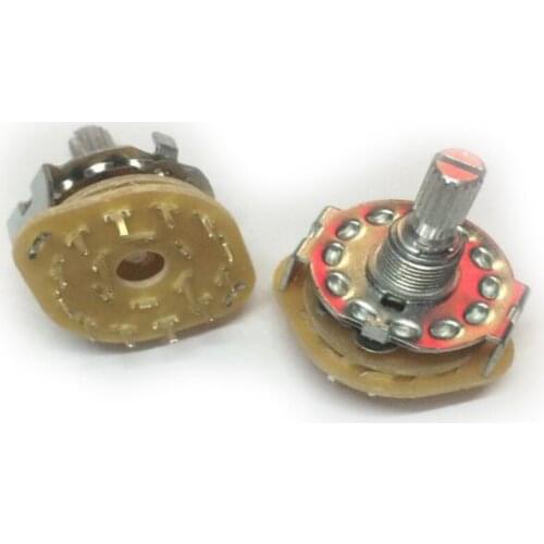 10PCS/Lot RS25 2P6T Band Switch Channel Rotary 2 Pole 6 Position 20mm 2*6 gear