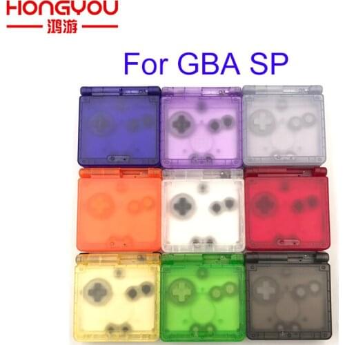 10pcs Transparent Clear Color Clear White black blue purple For GameBoy Advance SP Shell For GBA SP console Housing Case Cover