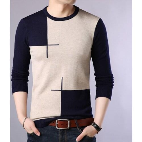 2021 Autumn Casual Mens Sweater O-Neck Slim Fit Knitwear Mens Sweaters Pullovers