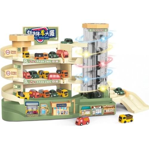 Automobile Building Car Parking Garage Toy Garage For Car Macqeen Small Car Toy Electric Rail Car Parking Lot Toys Holiday Gifts