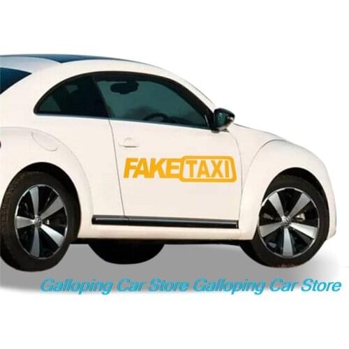 Car Sticker FAKE TAXI JDM Drift Turbo Race Auto Funny Vinyl Decal Sticker 21cm(length)*6 Cm(width) Glue Sticker Vehicle Logo