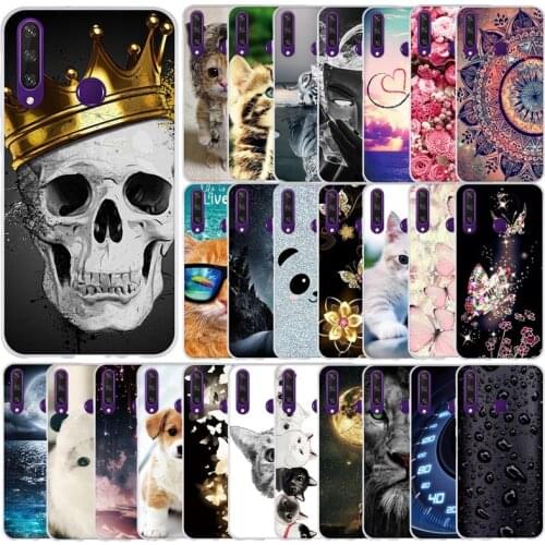 For Huawei Y6p Case Cover Back Cute Cartoon Soft TPU Capa Funda Phone Cover For Huawei Y6P y 6p Huaweiy6p Case Back Cover Etui