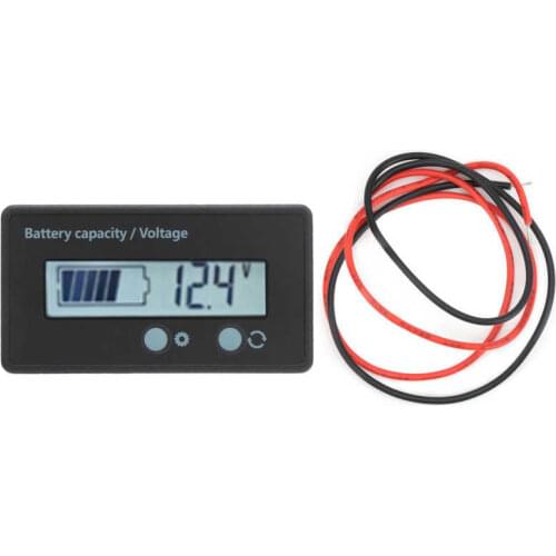 DC10-100V Battery Capacity Voltage Meter Indicator with LCD White Backlight Display Battery Voltage Tester