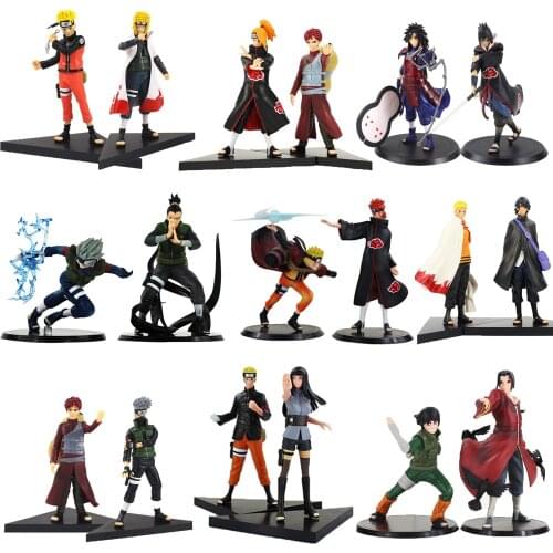 12-23cm 2pcs/Lot Uzumaki Naruto Shippuden Kakashi Shikamaru Minato Gaara Hyuga Hinata Madara PVC Action Figures Model Toys Doll