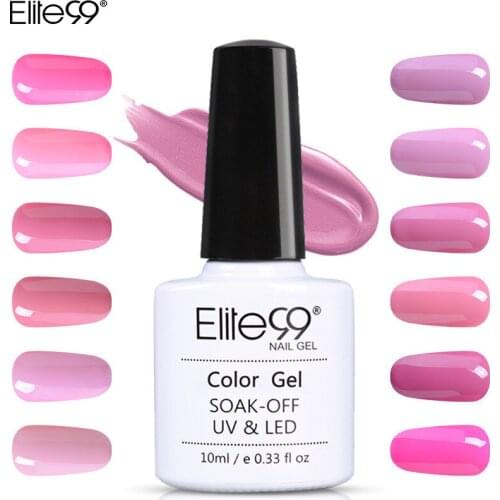 Elite99 10ML Pink Series LED Lamp Nail UV Curing Gel Polish Gel Soak Off Nail Art Decorations 1 Piece Acrylic Nail Long Lasting