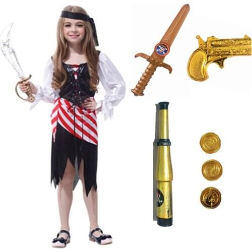 Carnival Pirate Cosplay Costume Girls Kids Children Costumes Party Halloween Dress
