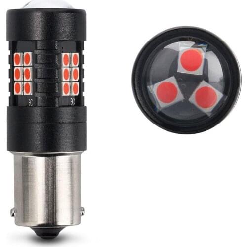 Red 1157 LED Brake Light BA15S 21SMD Strobe Flashing Brake Tail Bulb Stop Lamp Blinking Accessories Y3S6