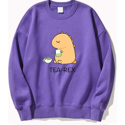 Cute Tea-Rex Dinosaur Hoodie Sweatshirt Men Hoodies Sweatshirts Autumn Crewneck Pullovers Streetwear Hoody Korean Style Tops