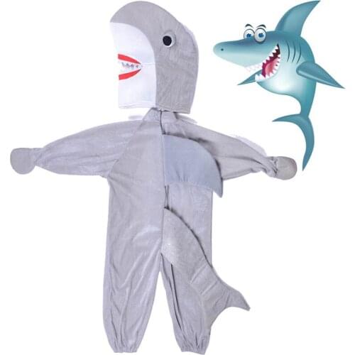 Fashion Kids Jumpsuit Cosplay Costume Shark Stage Clothing Fancy Dress Halloween Christmas Props
