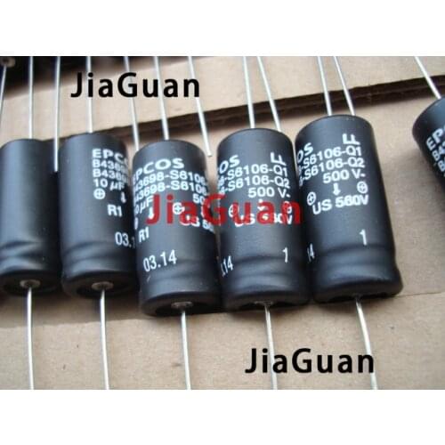 10PCS NEW EPCOS B43698 500V 10UF 550V 10UF 14X30MM B43698S6106Q Original box Axial Filtered Decoupling Electrolytic Capacitor