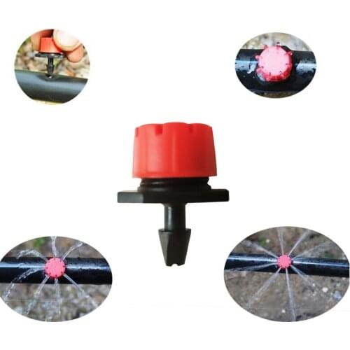 50PCS 4/7mm Adjustable Nozzle for Garden Water Sprayer Drip Irrigation Sprinkler Red Nozzle Irrigation Head