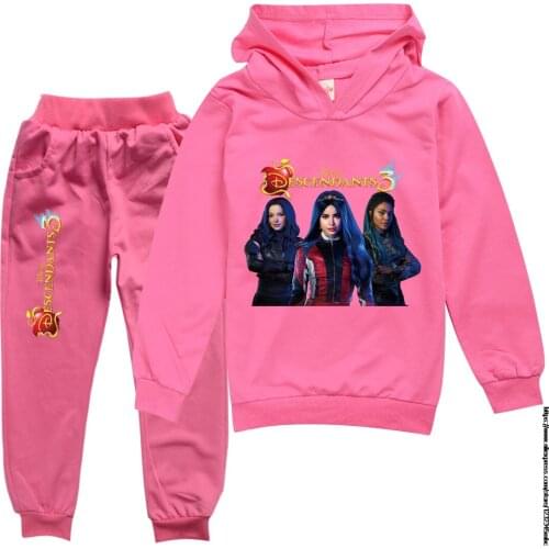 Descendant 3 Child Tracksuit Christmas Clothing Sets Children Boys Girls Cartoon Print Clothes Kids Hoodies Pants 2PCS Suit